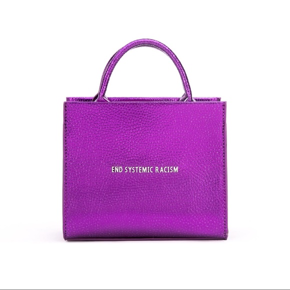 Brandon Blackwood Handbags - Brandon Blackwood Metallic Purple ESR (End Systemic Racism) Tote NWOT